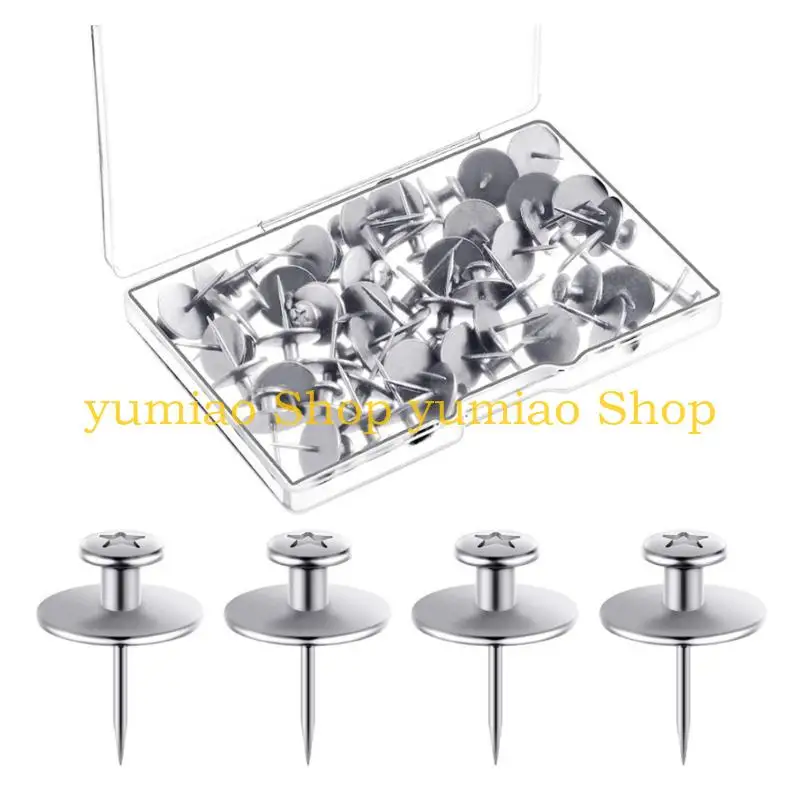 587B 30Pcs I Metal Push Pin Pushpins for Display Picture Note Memos