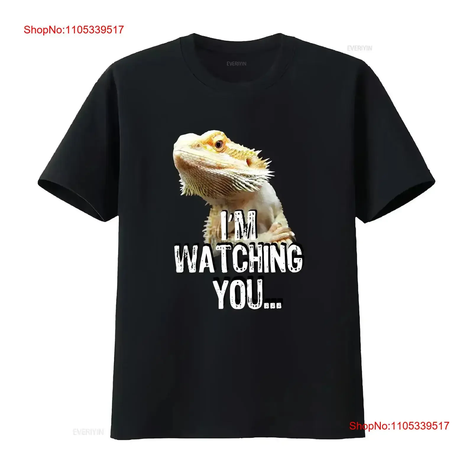 Bearded Dragon im Watching You T Shirt Cotton Crew neck For vintage Washed Comfortable Stretched Breathable streetwear