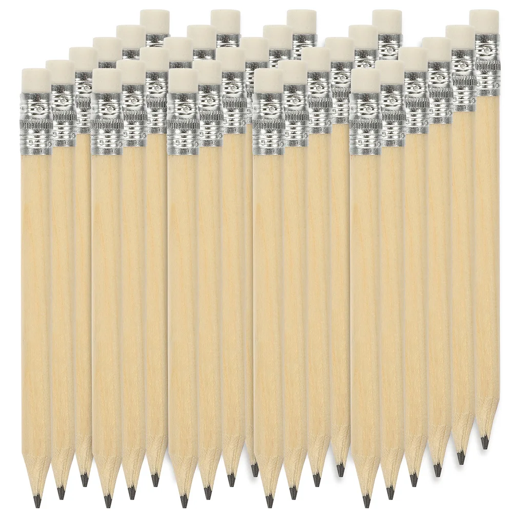 35 Pcs Round Rod Mini Short Pencil Toddler Beginner Half Pencils Wooden for Kids Golf