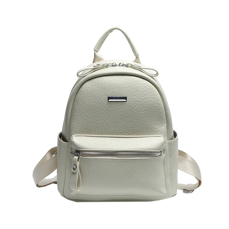 High Quality PU Solid Zipper Backpack on Sale Large Capacity Commuting Backpack for Women 2024 Fashion Classic Style Schoolbag