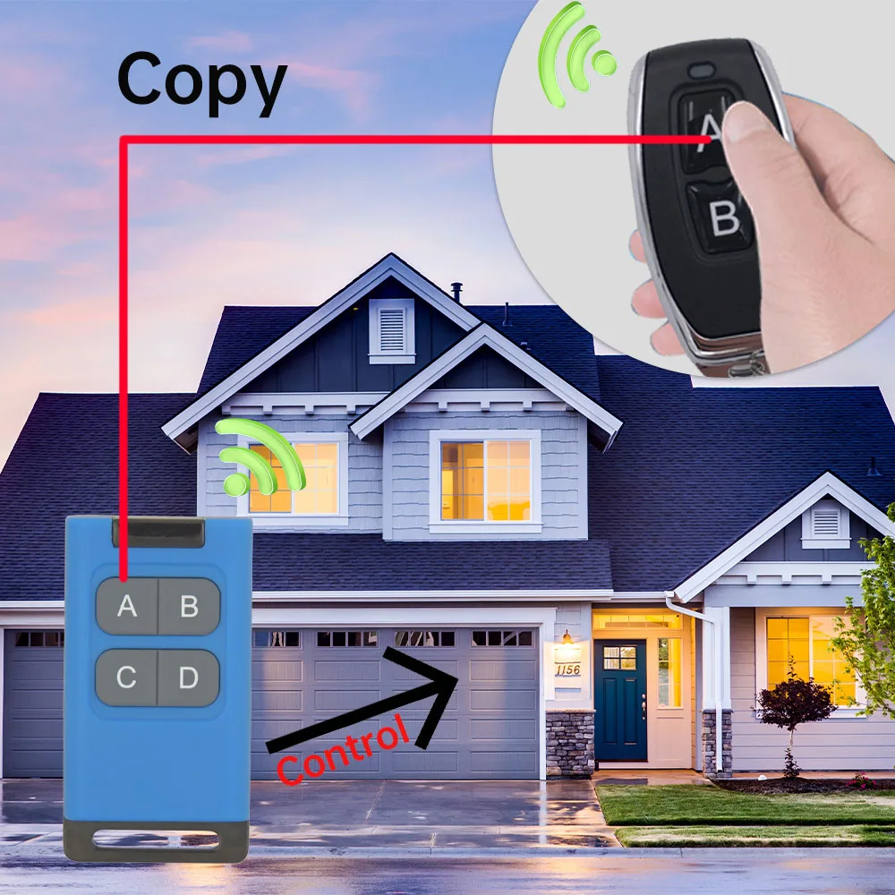 433MHz 868MHz Copy Remote Control Garage Door Clone Transmitter 315MHz ~ 915MHz Multi-Frequency Can Store 8 Signal DOORHAN NICE