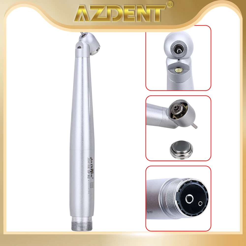 AZDENT Dental 45 Degree LED High Speed Handpiece Single Water Spray 2 or 4 Hole Clinic Equipment E-generator Lab Tools Dentistry