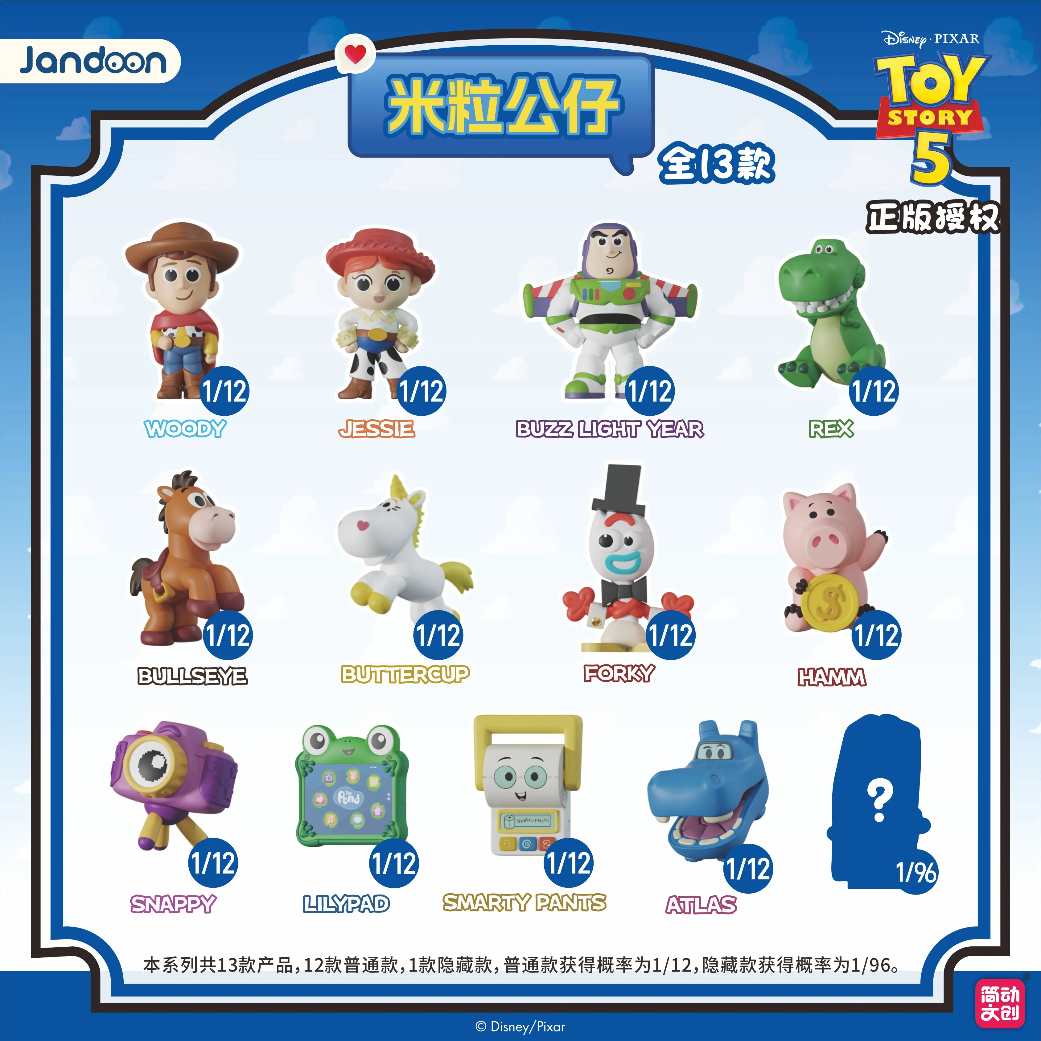 Disney Pixa Jandoon Original Toy Story Blind Box Doll Woody Jessie Buzz Lightyear Rice Grain Mini Action Figure Model Toy Gift view 6