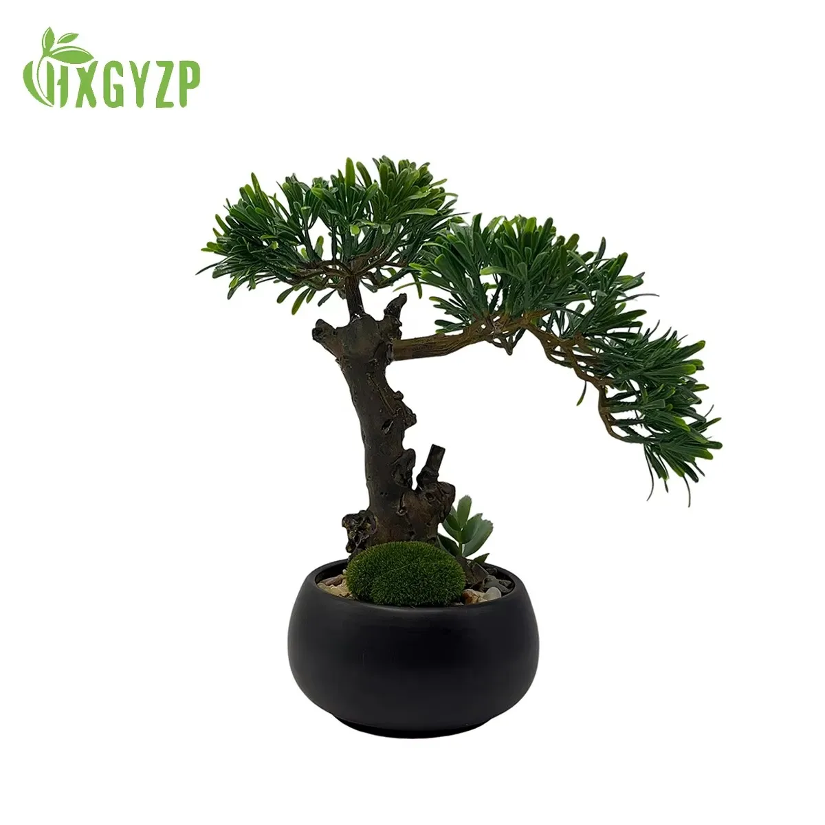 

HXGYZP украшение для дерева бонсай искусственные растения кипарис сочный шарик из мха с керамическим горшком для дома и офиса в помещении в горшке