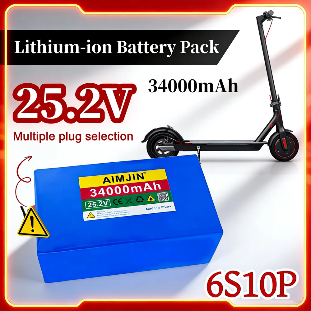 

✨✨18650 25.2V 34000mAh lithium-ion rechargeable with BMS for scooters 6S10P battery pack