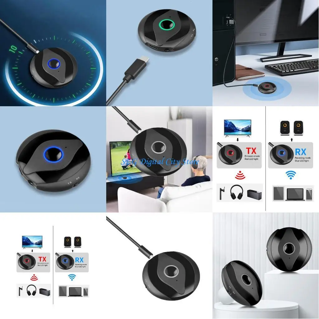 

U75B Auditory 3.5mm 2 in 1 Receiver and Transmitter BT5.4 Wirelessly for Car