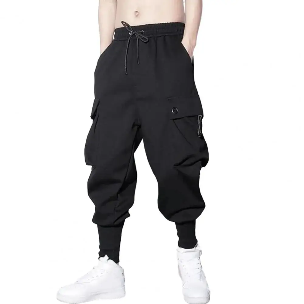 

Loose Pants Men Cargo Trousers Hip Hop Outdoor Casual Ankle Length Pant Fashion Streetwear Pocket Sweatpants