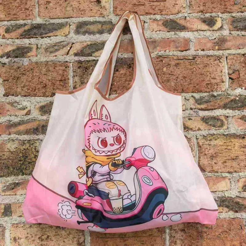 

Popular Anime Labubu Handbag Large Capacity Eco friendly Bag Portable Foldable Shopping Bag Storage Bags