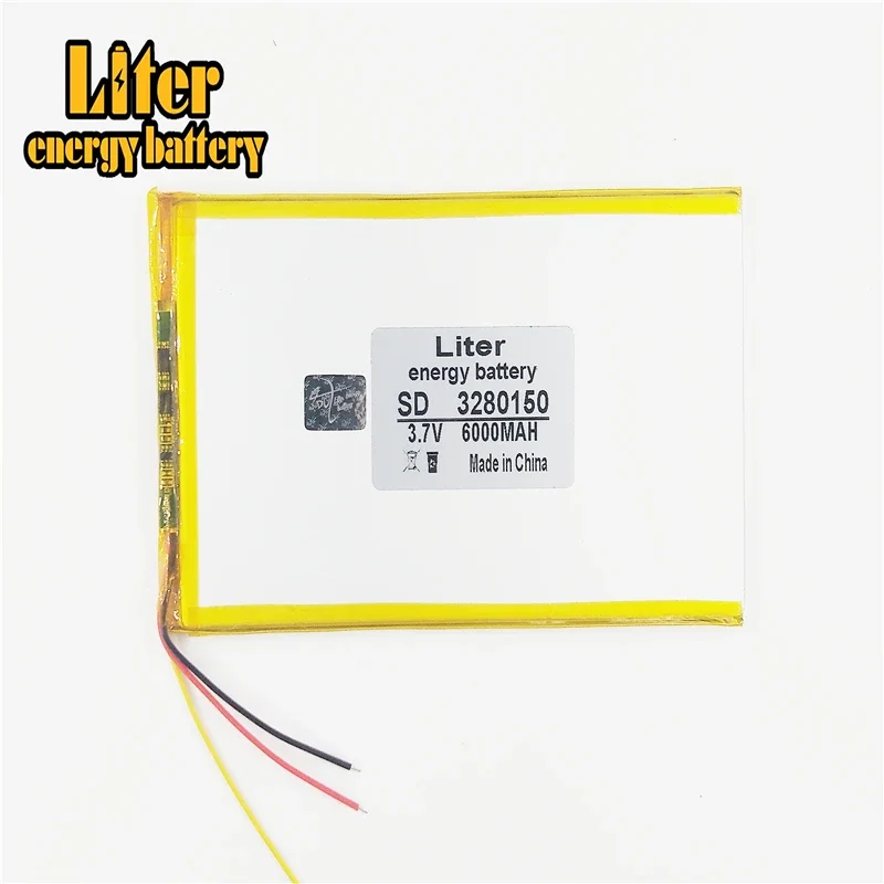 3 line Good Qulity 3280150 3.7V 6000mAH 3282150 Li-ion battery for V88, V971, M9 Tablet PC,