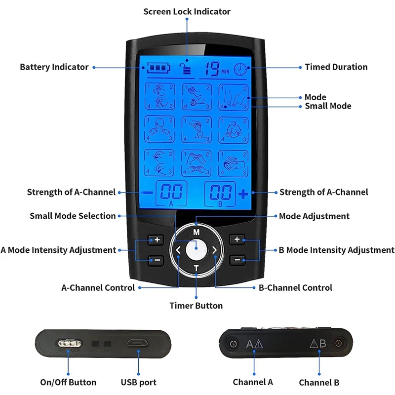 Tens Unit Muscle Stimulator For Pain Relief Therapy Upgrade 36 Modes, Pregnancy Simulator