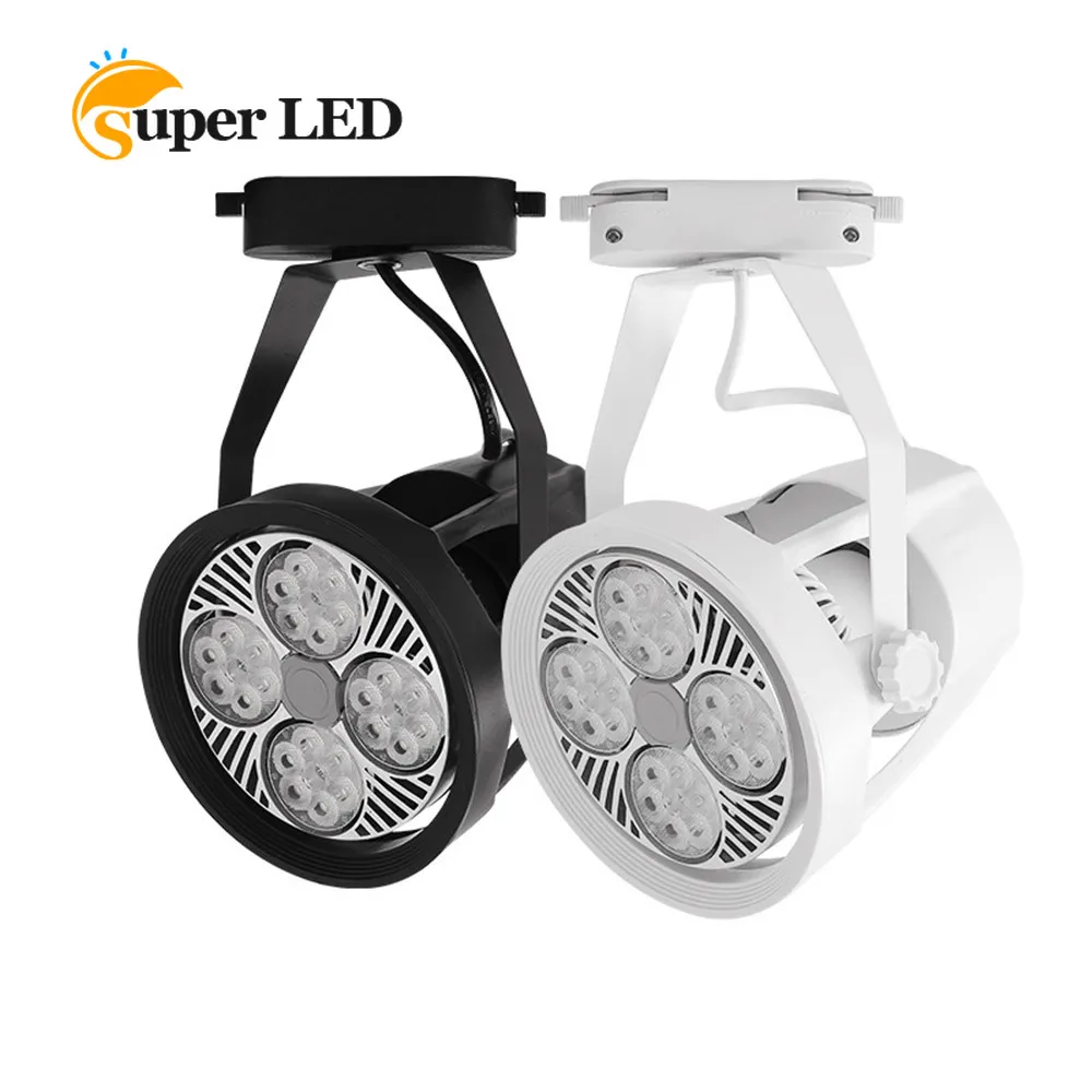 โคมไฟสปอตไลท์ราง LED สำหรับร้านเสื้อผ้าอัญมณี Par30ไฟราง LED 35W 40W 45W 2สายความสว่างสูง