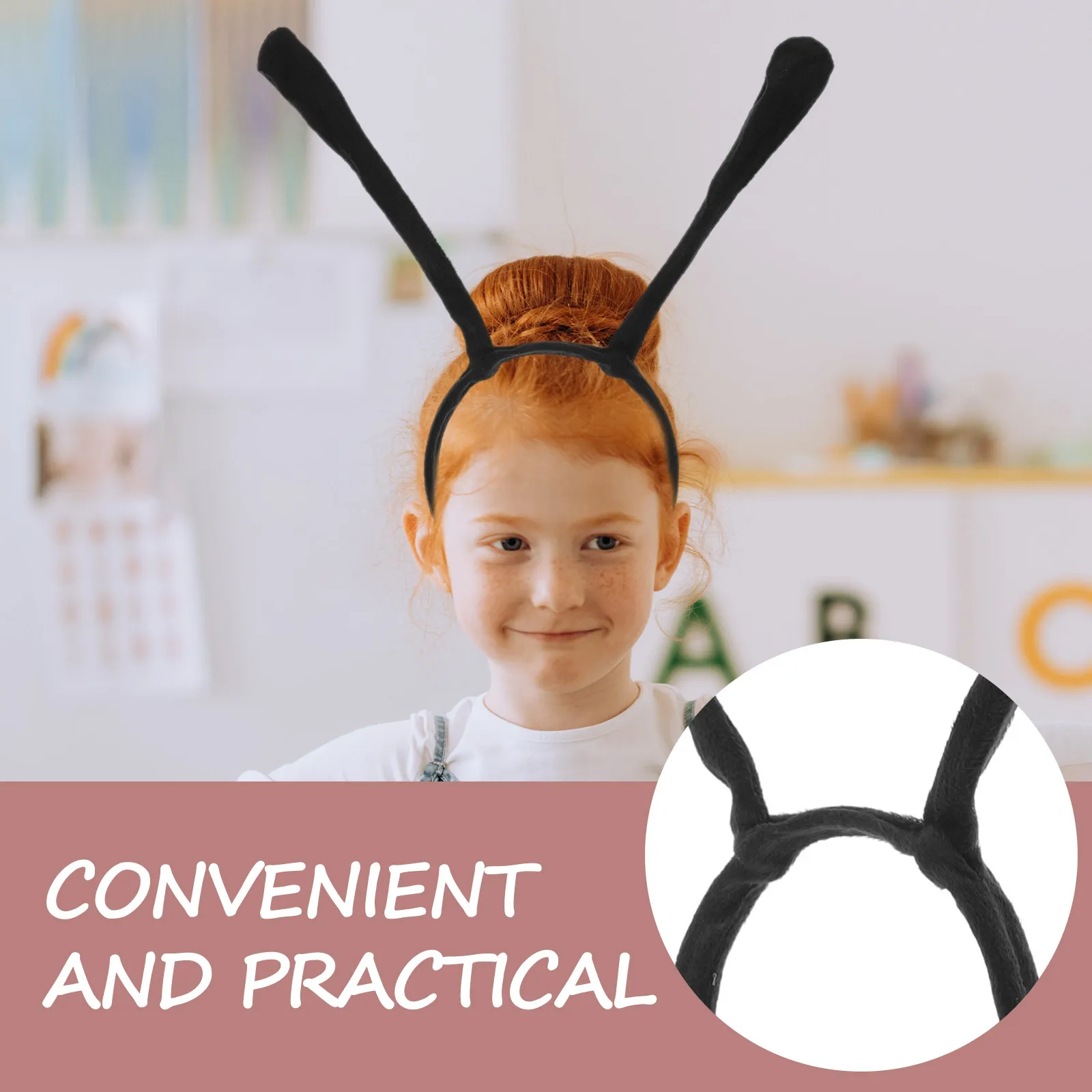 4Pcs Children's Bee Headband Cute Cartoon Antenna Head Boppers Lightweight Dress Up Hair Bands for Halloween Birthday Cosplay - view 6