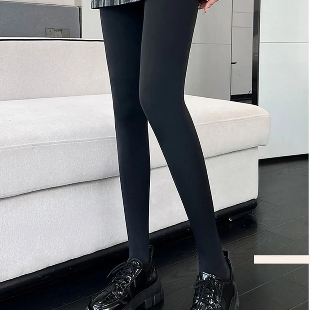 Skin Color Nudity Bottoming Pants High Waist Plus Velvet Thermal Pantyhose Women Stockings Bare Leg Artifact Winter Pantyhose