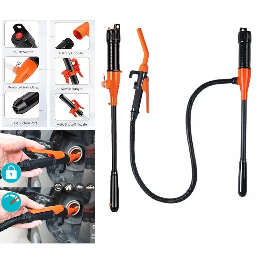 Portable Battery Operated Electric Fuel Pump Hanging Design Lightweight Liquid Transfer Pump Power Siphon Pump Fuel Tank Tools