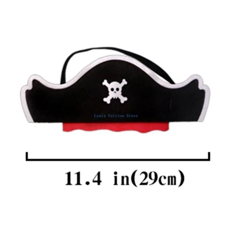 L5YB Cosplay Eyepatch Piratenkapitein Hoed Haarband Vrouwen Nieuwigheid Hoofddeksels Accessoires