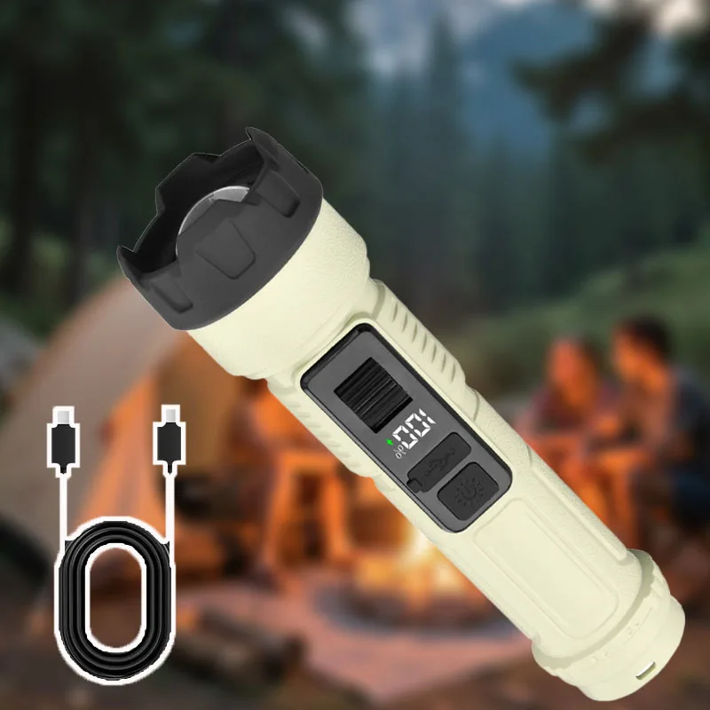 1-4PCS High Power Zoomable LED Flashlight with Wheel Focus Portable Handheld Light for Camping Hiking Emergency Outdoor Gear