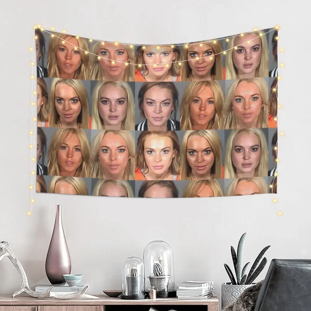 lindsay lohan mugshot Tapestry Aesthetic Room Decorations Room Decor Aesthetic Tapestry