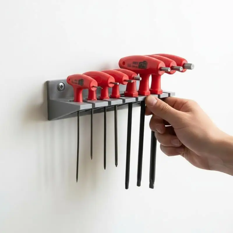 Tool Rack T-Handle Hanger Drop Resistant Screwdriver Hex Holder for Construction Workers Worksite Small Parts Storage