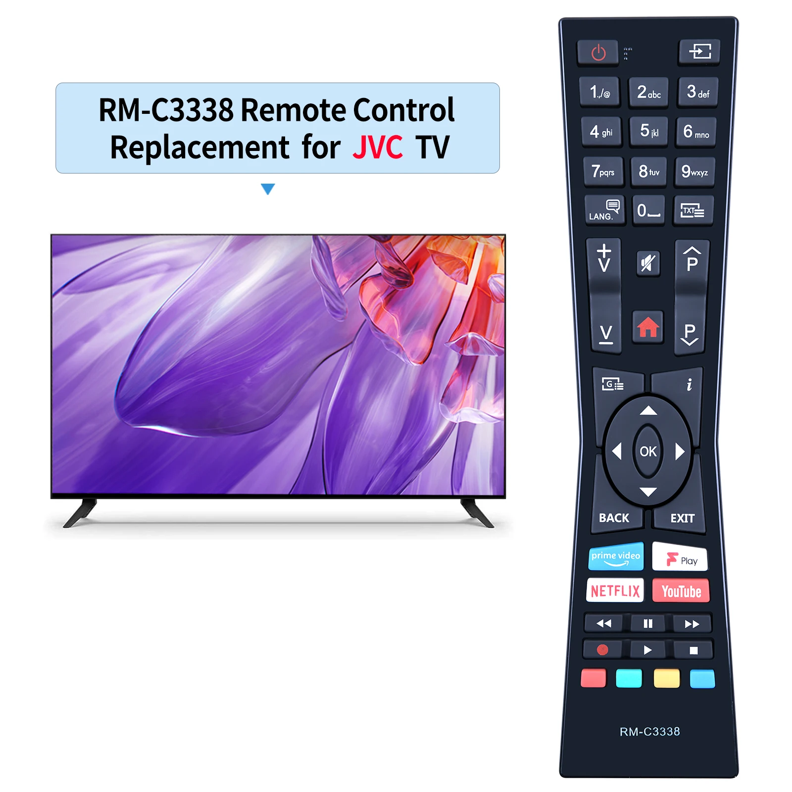 RM-C3338 Remote Control For JVC RMC3338 30102235 RC43101P Smart LED TVs