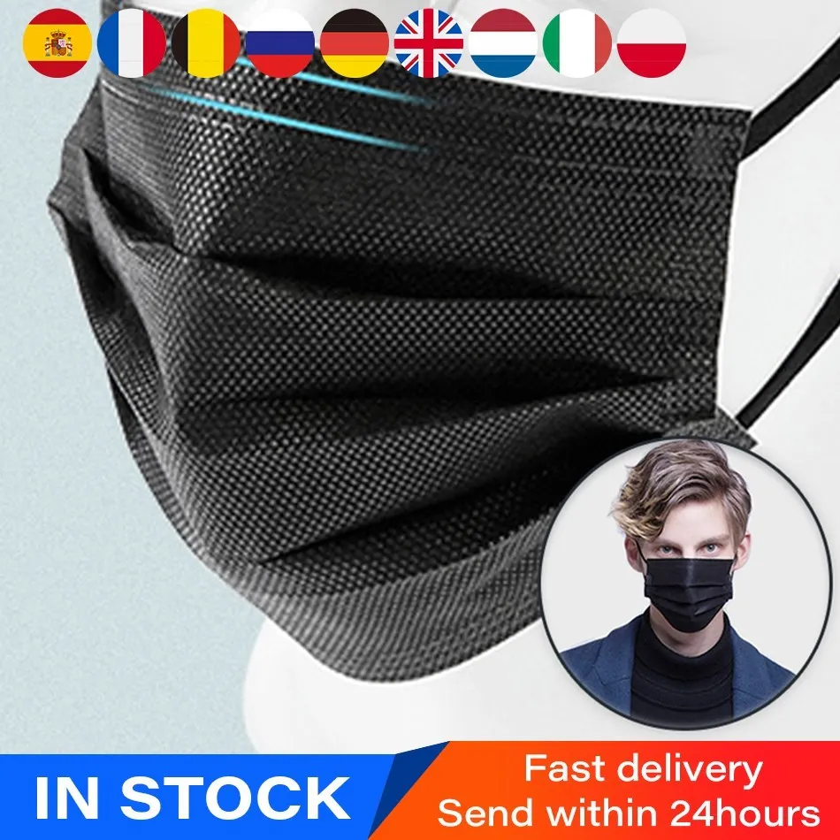 4 layers Black Mask filter Mascarillas Disposable masks face Masks Anti-dust Safe PM2.5 protective Audalt Spain France