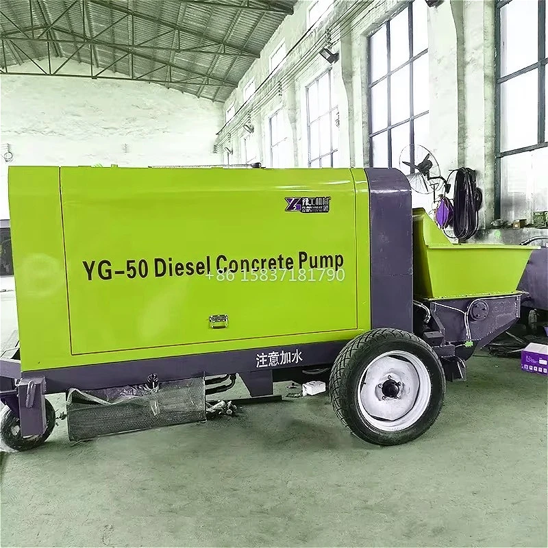 China Concrete Pump Mixer Small Secondary Construction Column Concrete Pump Diesel Engine Engine Concrete Pump Machine for US