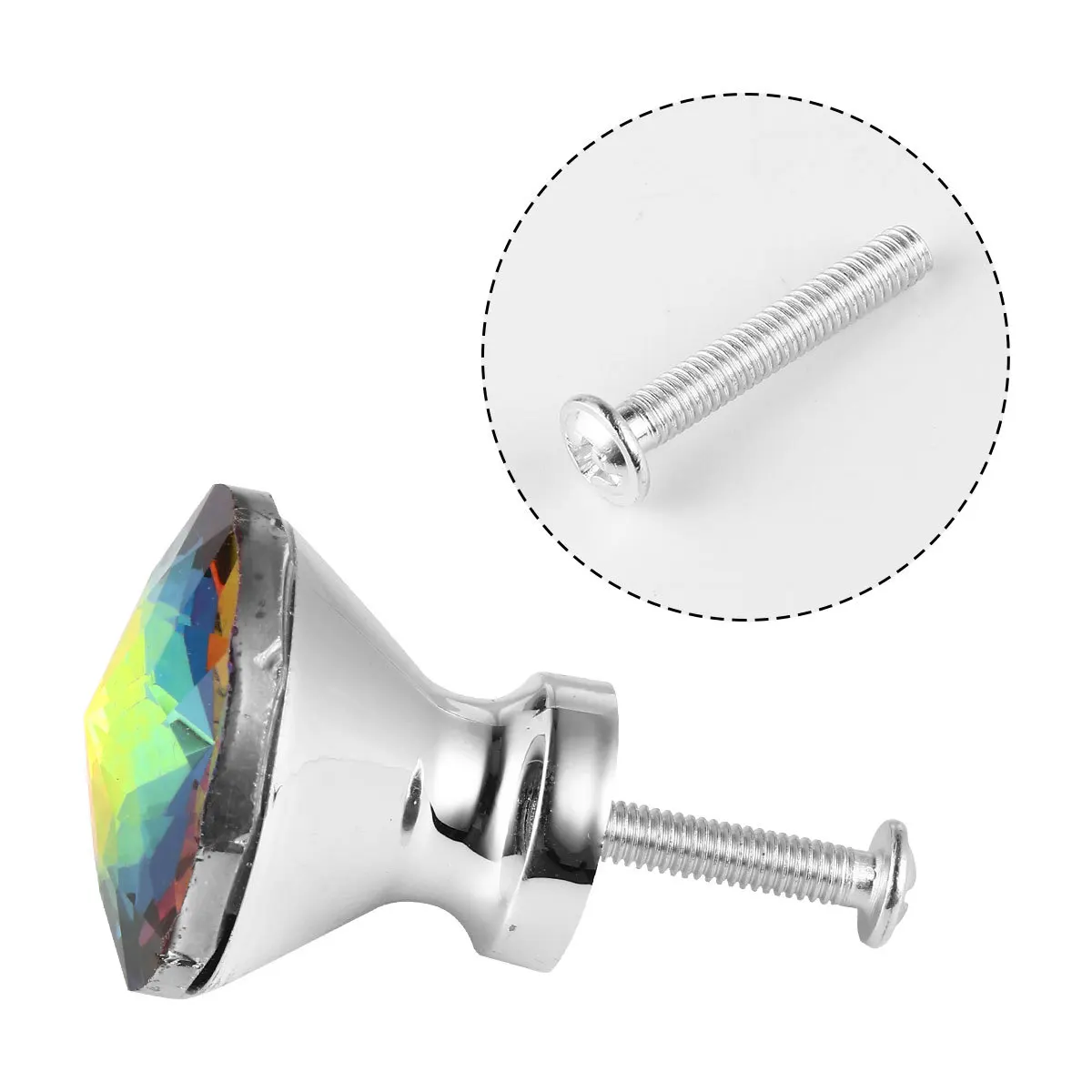 10 قطعة سبائك الزنك كريستال درج مقابض سحب ثقب واحد مقبض باب الخزانة لخزانة درج الأثاث مكتب المنزل الحمام