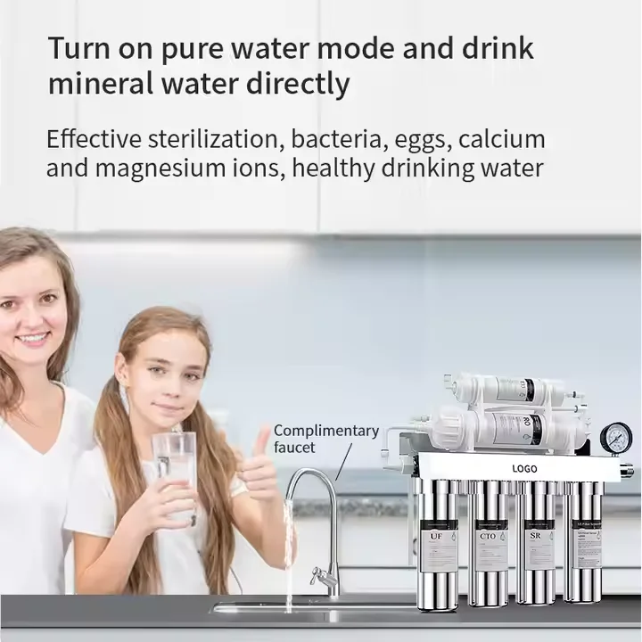 Ambohr фильтр для водопроводной воды с высоким расходом 600GPD обратный осмос 7-ступенчатый бытовой очиститель воды из нержавеющей стали RO система