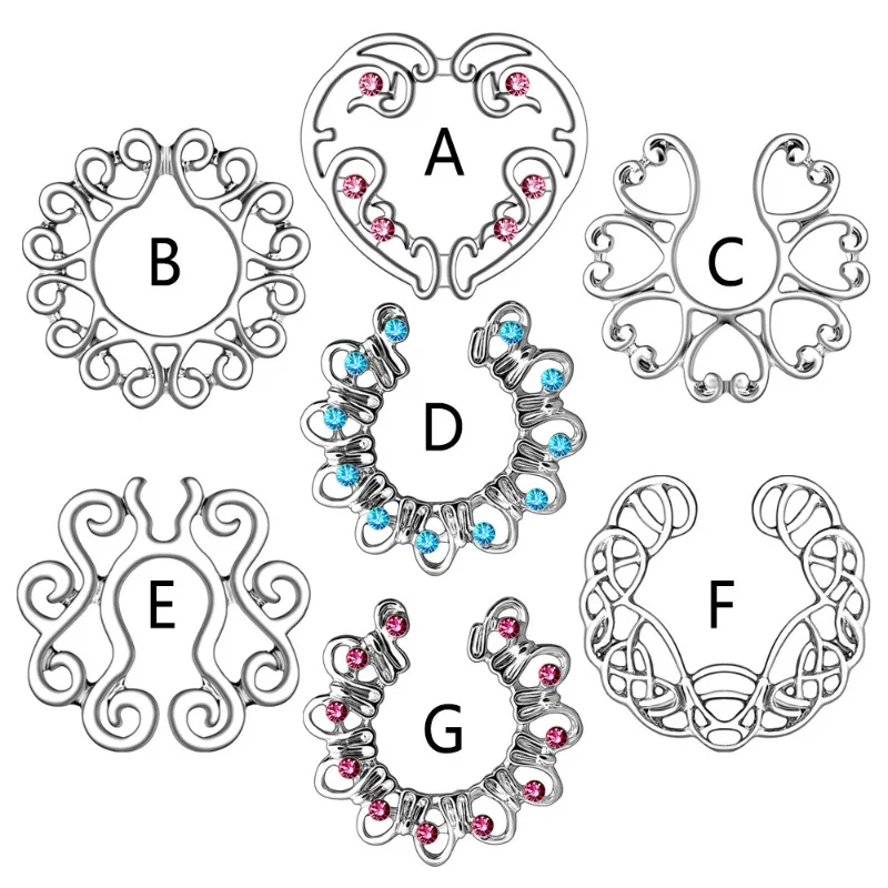 1 Paar Modische Edelstahl-Herz-Hohlblumen-Nippelpiercings für Frauen, Sexy Nippelringe, Körperschmuck