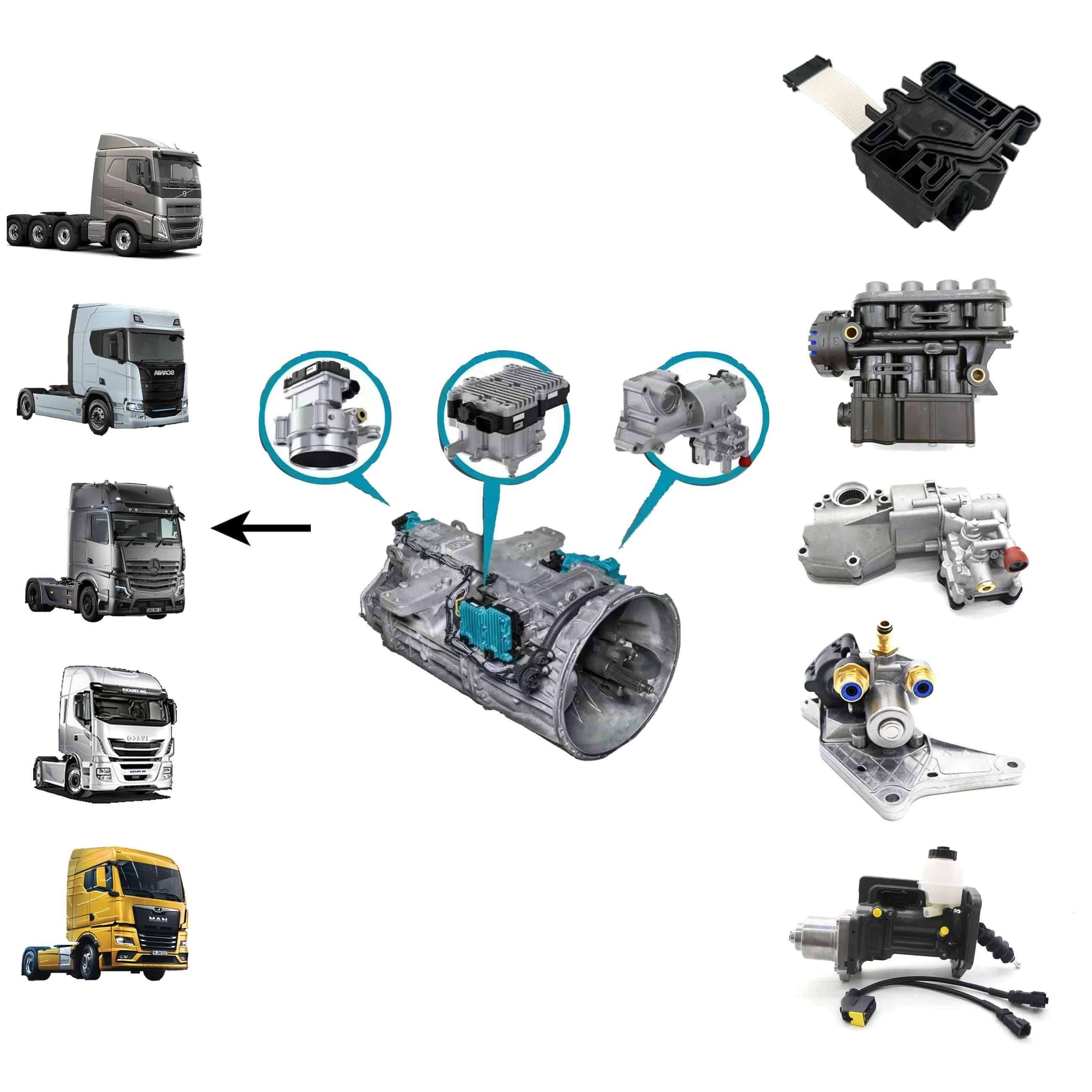 Truck Transmission Control Valve Truck Clutch Servo Shifting Cylinder for    Heavy  Truck