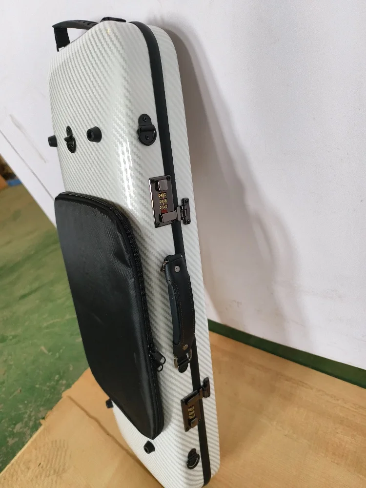 Full Size 4/4 Violin Case Hard Shell with Hygrometer Carbon Fiber Storage Protection High Quality