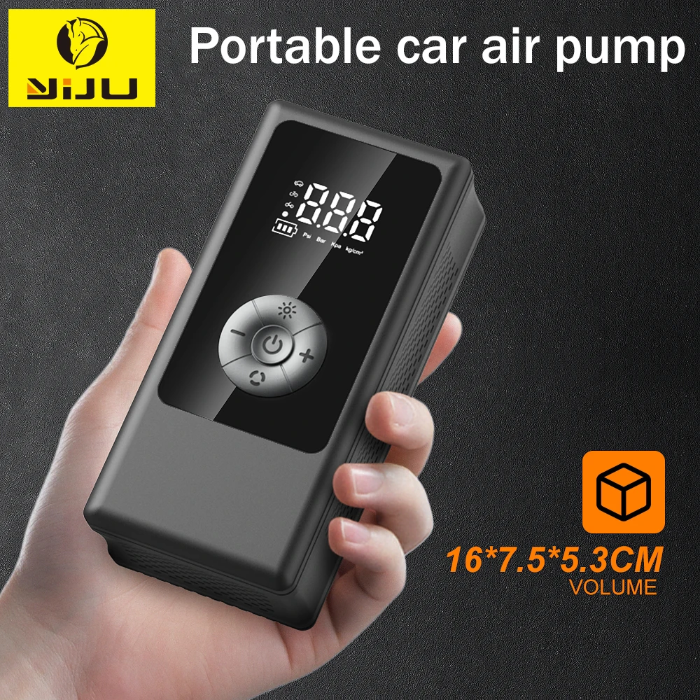 

YIJU портативный насос для накачивания шин, перезаряжаемый электрический насос для автомобиля, велосипеда, цифровой воздушный компрессор, насос для накачивания футбольного мяча