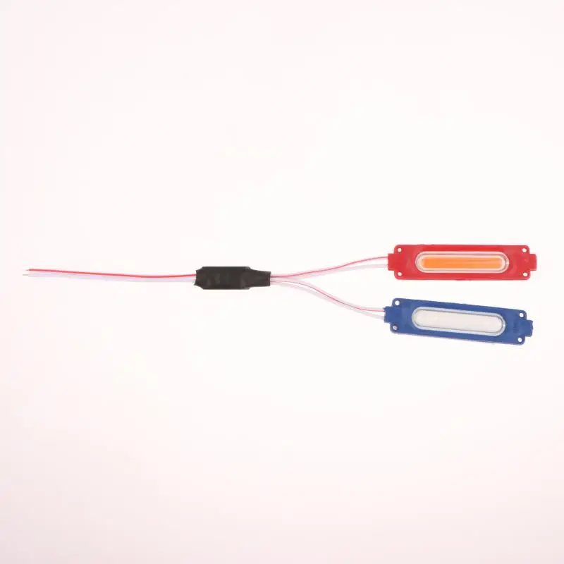 1 Piece 1 To 2 Vehicle Warning Flash Lamp 12V COB Red Blue Strobe Lights For Car Moto Bike Grille Decor Atmosphere Lighting
