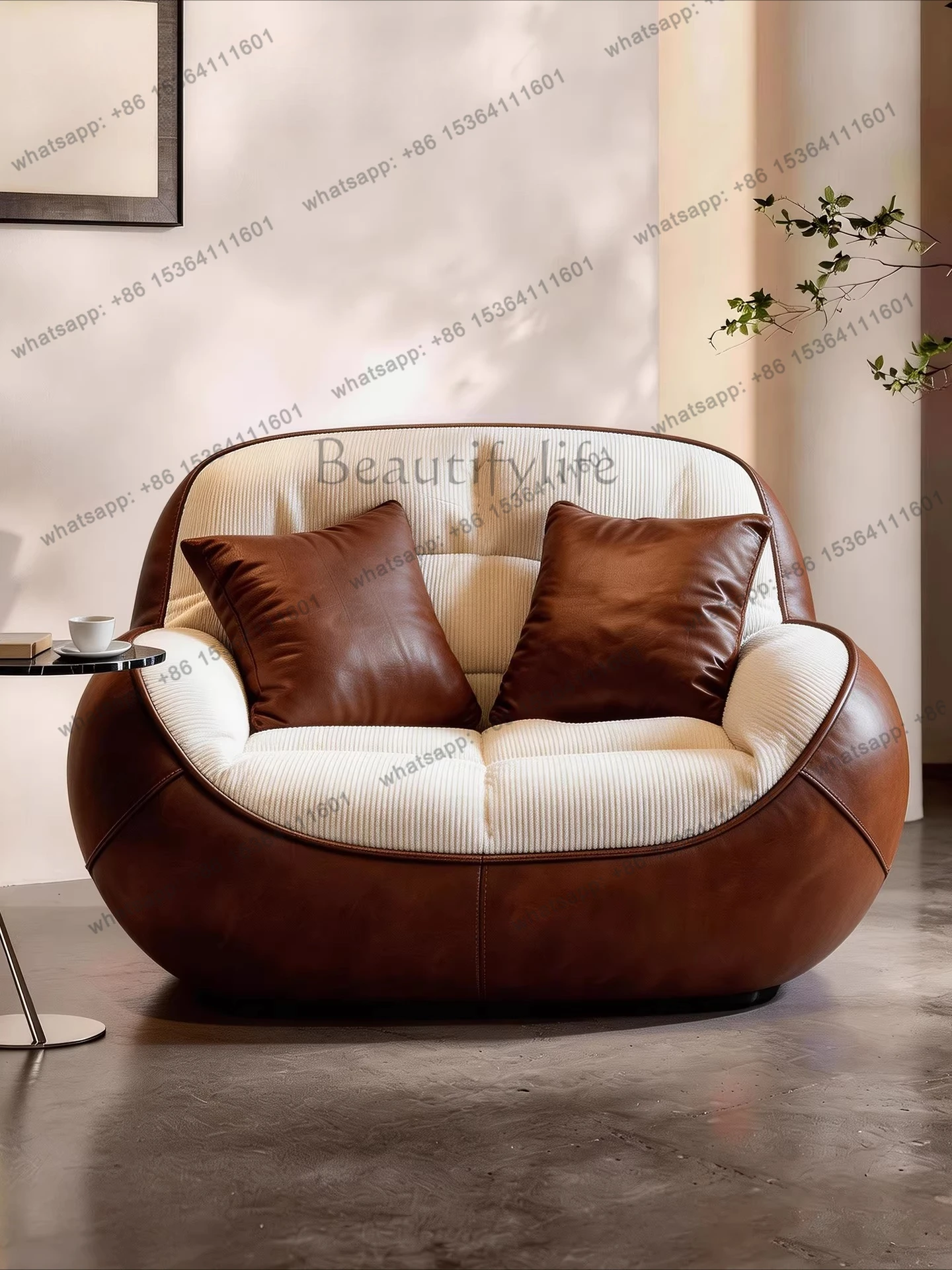 

yj9 Modern simple lazy sofa chair Italian minimalist high-end home balcony living room single leisure recliner