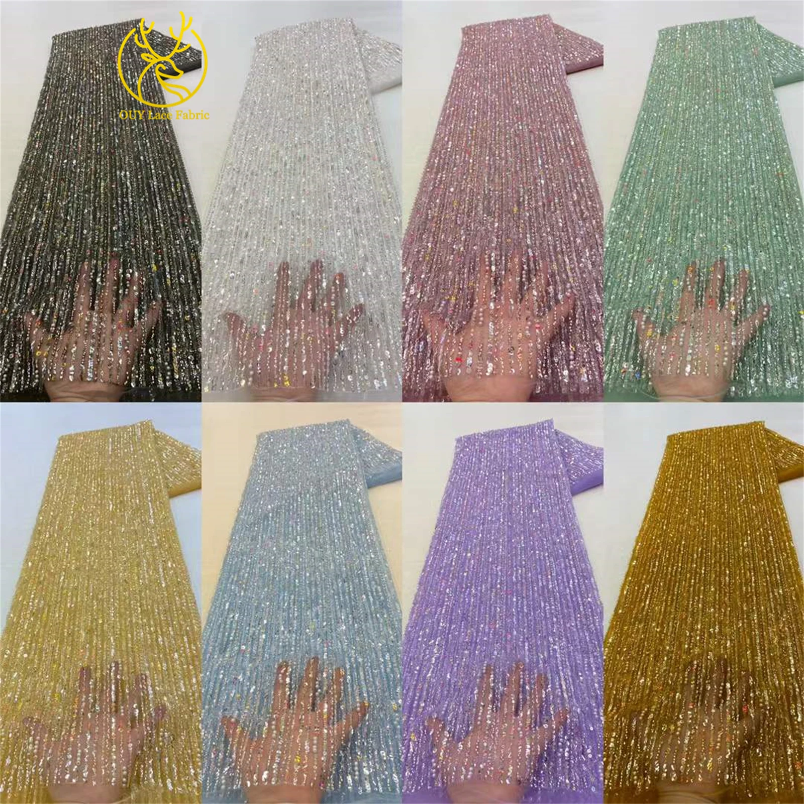 قماش دانتيل ترتر مطرز أفريقي 2025 نيجيريا زي العرائس جودة عالية قماش دانتيل تول فرنسي لفساتين الزفاف 5 ياردات