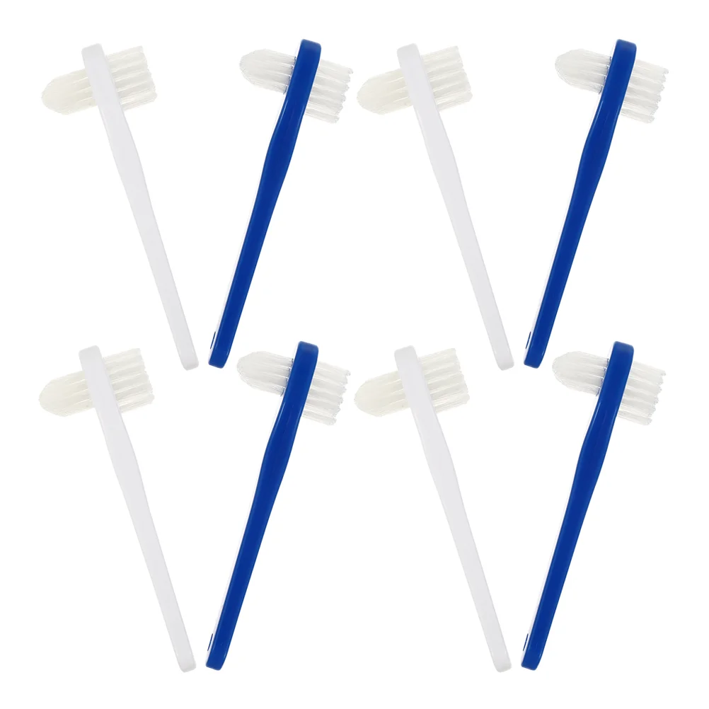 8 Pcs Toothbrush Double Headed False Retainer Cleaning Dual Descaling Small Adults Elder