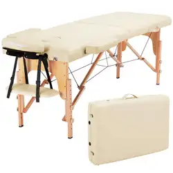 Table de massage portable à 2 sections, repose-sauna, accoudoir, palette à main, traitements de spa et tatouages, 84 po