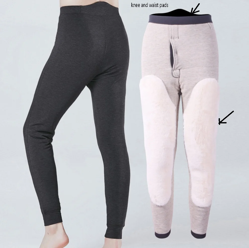 men thermal pants merino leggings mens wool underwear winter warm leggins women long johns man panty heating fleece lined thick