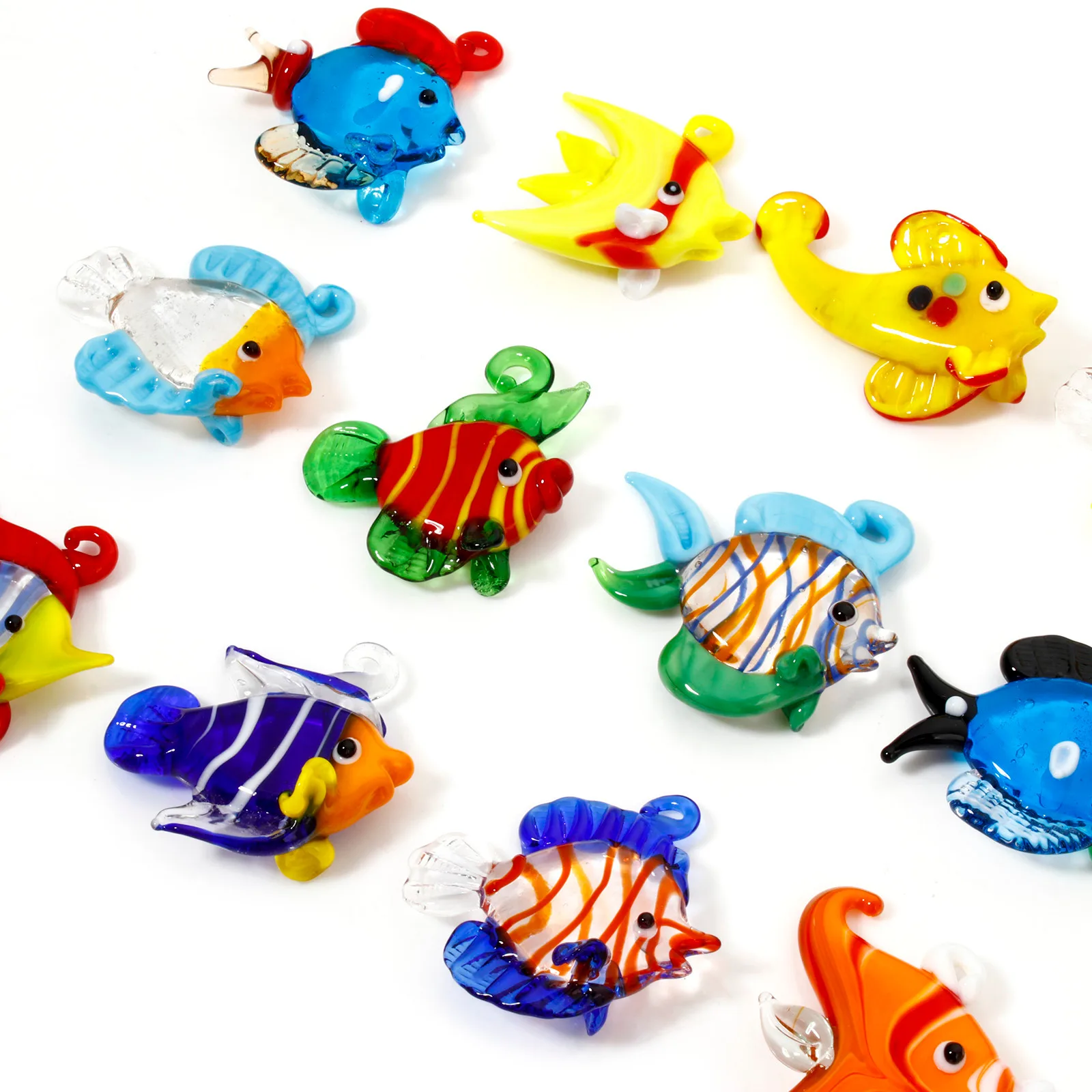 DoreenBeads 1PCs 3D Lampwork Charms For Jewelry Making Tropical Fish Tiny Statue Ornaments Aquarium Decor DIY Necklace Pendant