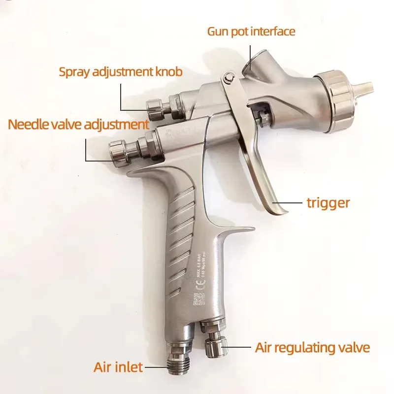 

Spray Gun Car Air Spray Gun Professional Tool Nozzle Size 1.3MM on the Tank 600 Ml High Atomization Slot Nozzle