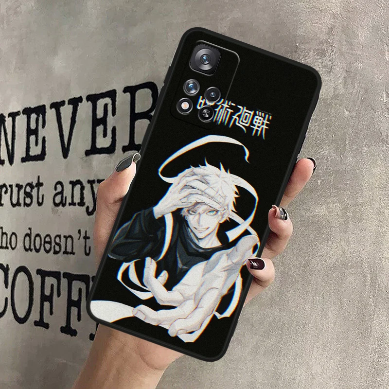 Gojo Jujutsu Kaisen Anime For Xiaomi Redmi 12 9C 9 Redmi Note 13 12 11S 11 10 Pro Plus Soft Shockproof Black Phone Case