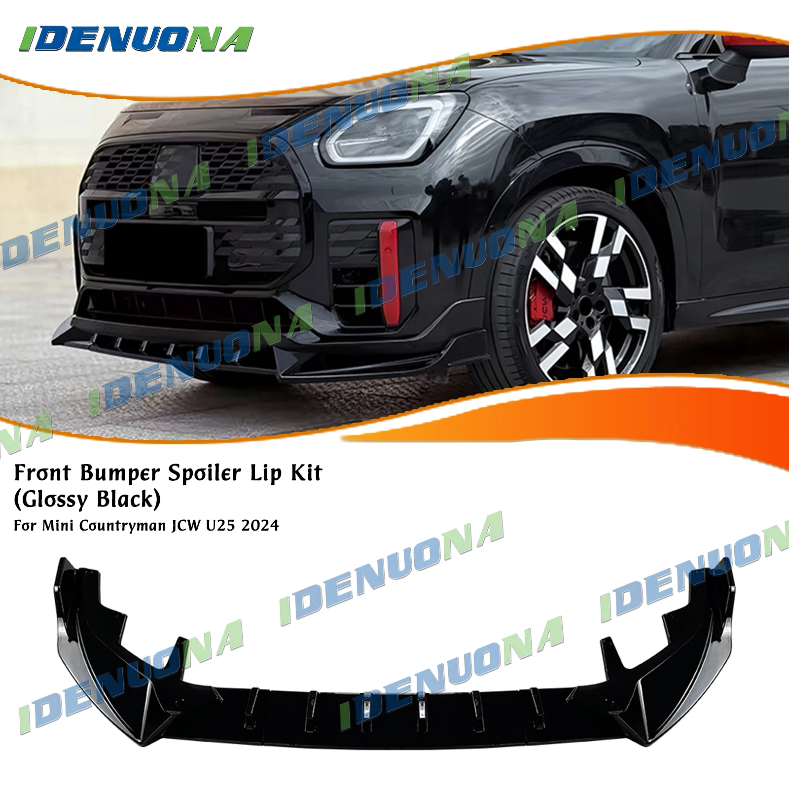 For Mini Countryman JCW U25 2024 Front Bumper Spoiler Lip Lower Splitter