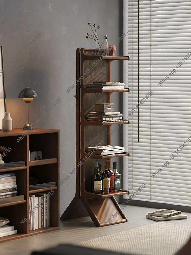 

Многоярусная полка для хранения K Living Room, напольная книжная полка из массива черного ореха в средневековом стиле, от пола до потолка