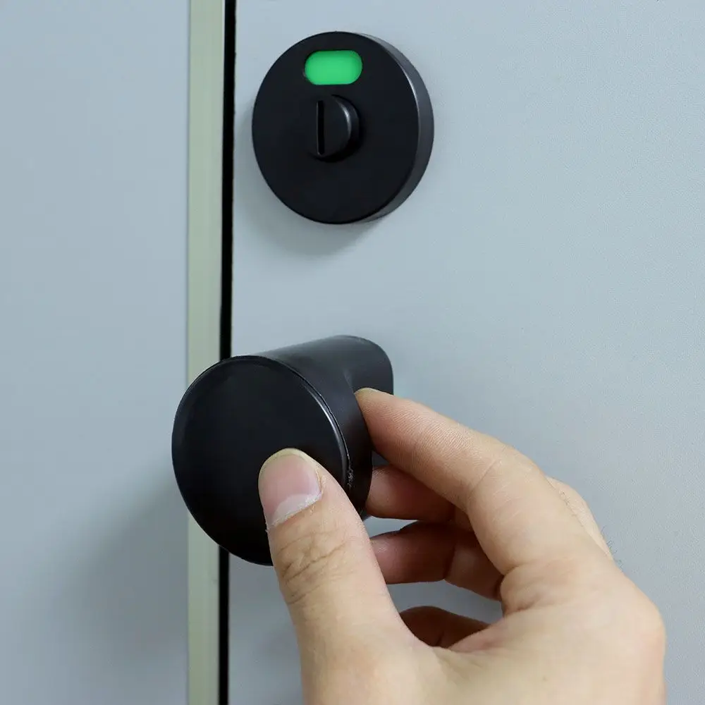 2PCS Public Toilet Black Bathroom Handle Partition Handle Knob Plastic