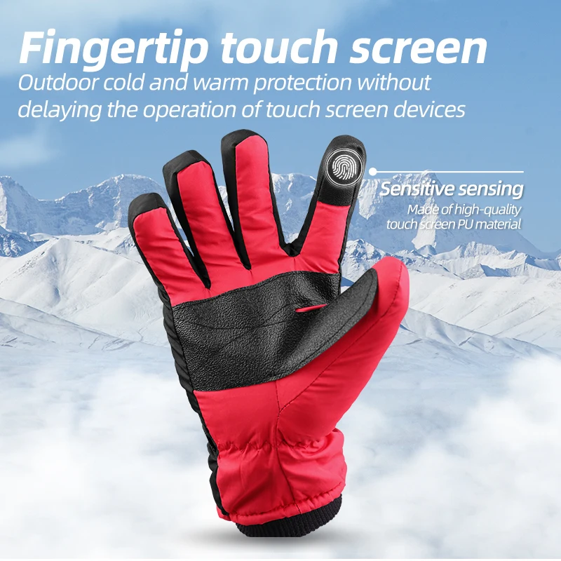 PHMAX Ski Gloves Windproof Gloves with Touchscreen Function Thermal Snowboard Skiing Mitten Warm Motorcycle Snow Glove Men Women