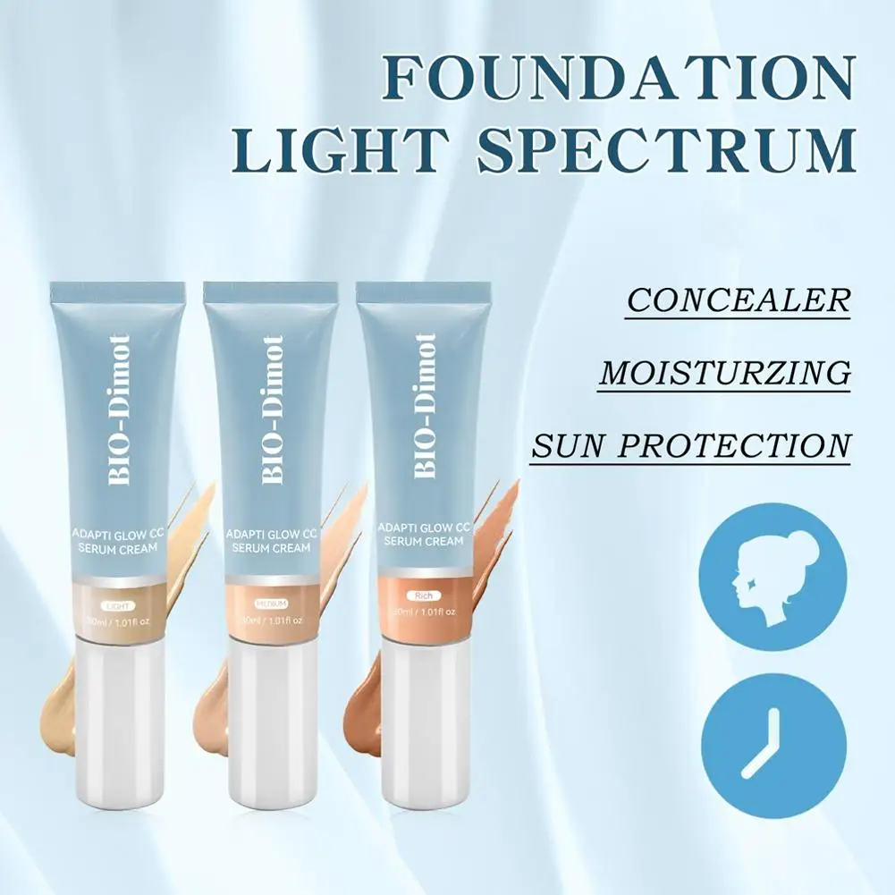BIO-DIMOT CC Cream 30ml Skin Tone Adapting Color Changing Concealer Long Lasting Hydrating Liquid Foundation Care Makeup Base