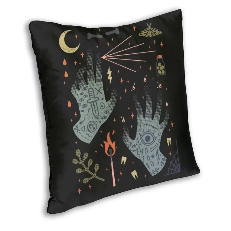 Halloween witch crow square federa decorazione gothic mystery magic cushion sofa car kama casal