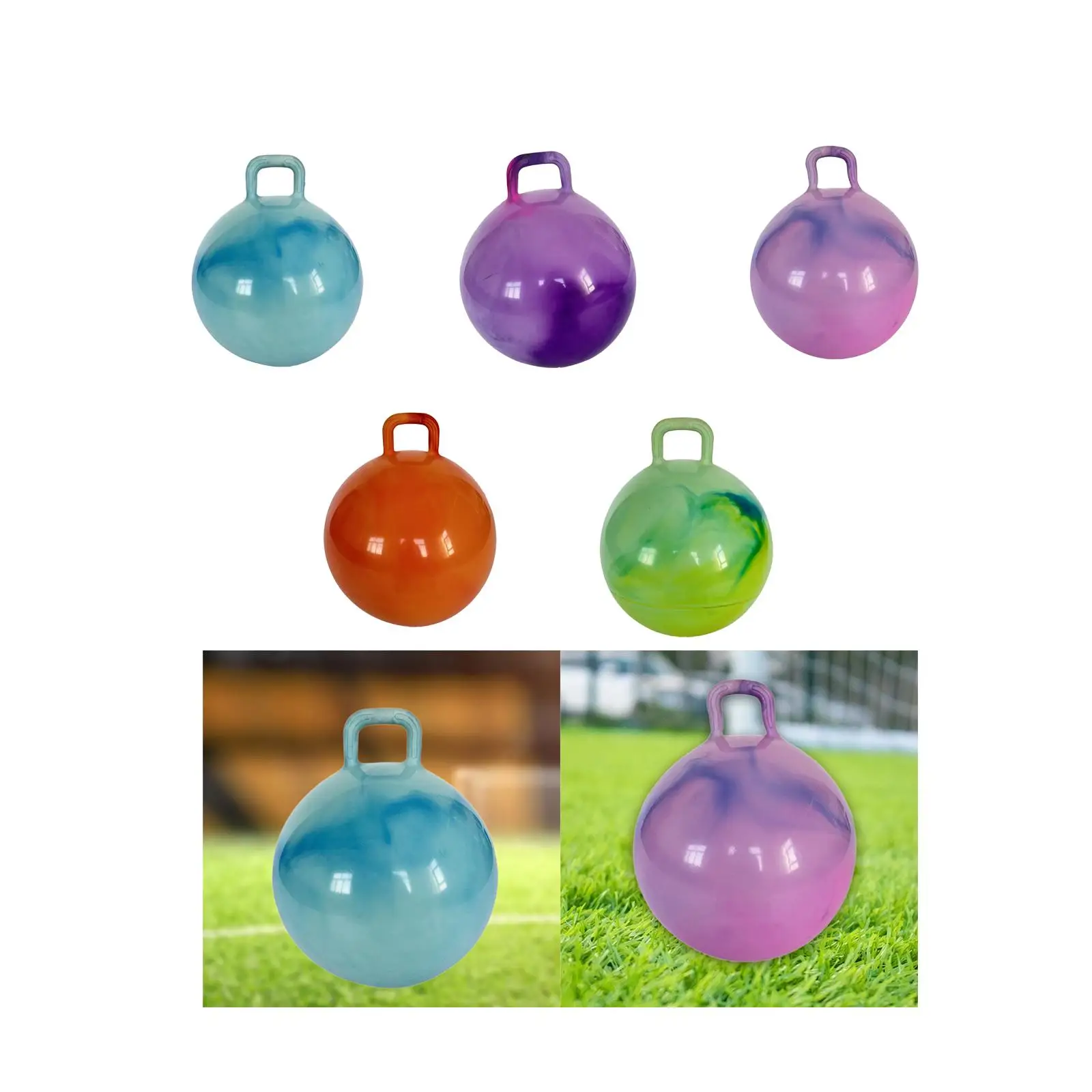 Jumping Ball with Handle 55cm for Boys Girls Kindergarten Jump Game Sports Hopping Ball Inflatable Bouncy Ball Kids Toys