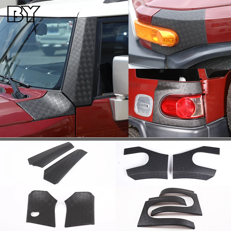 

For Toyota FJ Cruiser 2007-2021 ABS Black Car Exterior Panel Hood Side Decor Rear Side Fender Cover Stickers Auto Accessories