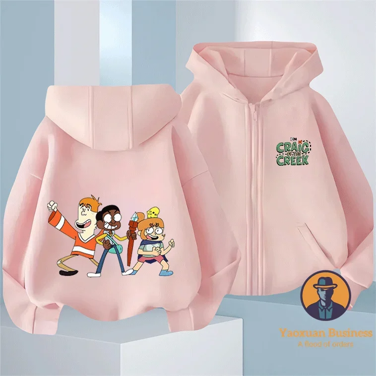 الحديثة كريج تاكر الفتيات الأطفال زمم هوديي لطيف الكرتون طباعة يندبروف الدافئة الخريف الشتاء جديد #2