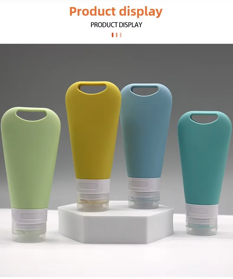 4Pcs Pastel Silicone Travel Bottles With Transparent Carry Pouch TSA Approved Leak Proof Refillable Toiletry Containers Liquid Storage Squeeze Tube Kit